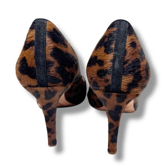 J. Crew Collection Ponyhair Hazelnut Leopard Elsie Heels Pumps Size 7.5 Italy - Picture 7 of 14